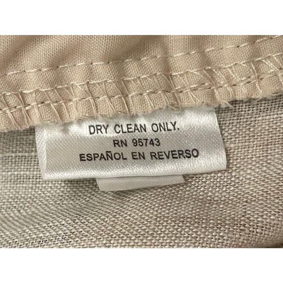 Tasso Elba Island Woman’s Cream 100% Linen Wide Leg Pants Size Large Drawstring - Picture 6 of 6